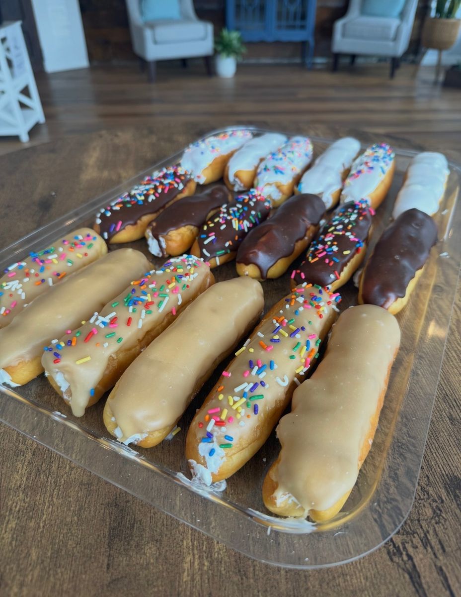 Fresh donuts and long johns baked daily at Warner's Bakery